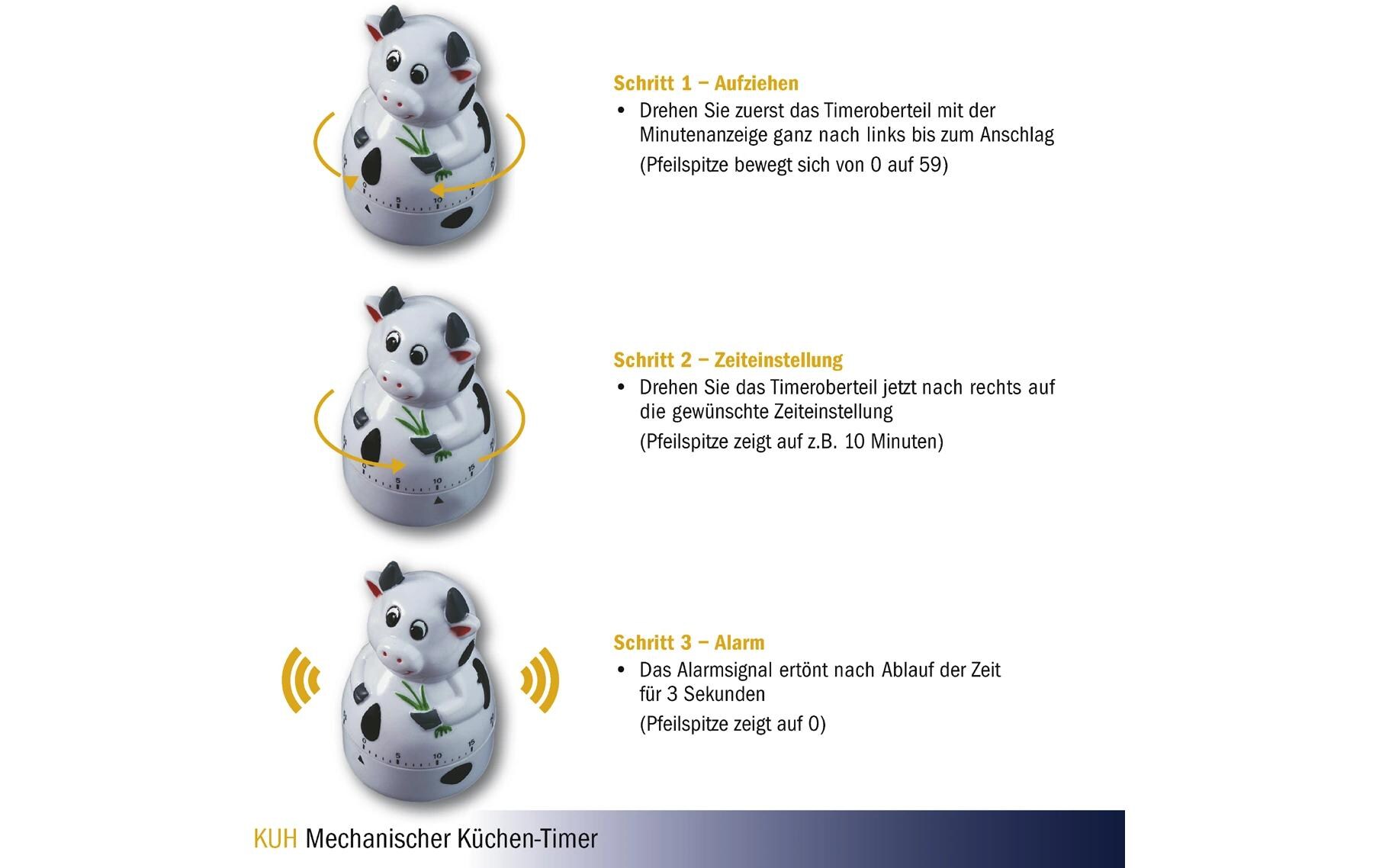 Küchentimer Kuh Weiss/SchwarzTimer für die Küche in Kuh Design