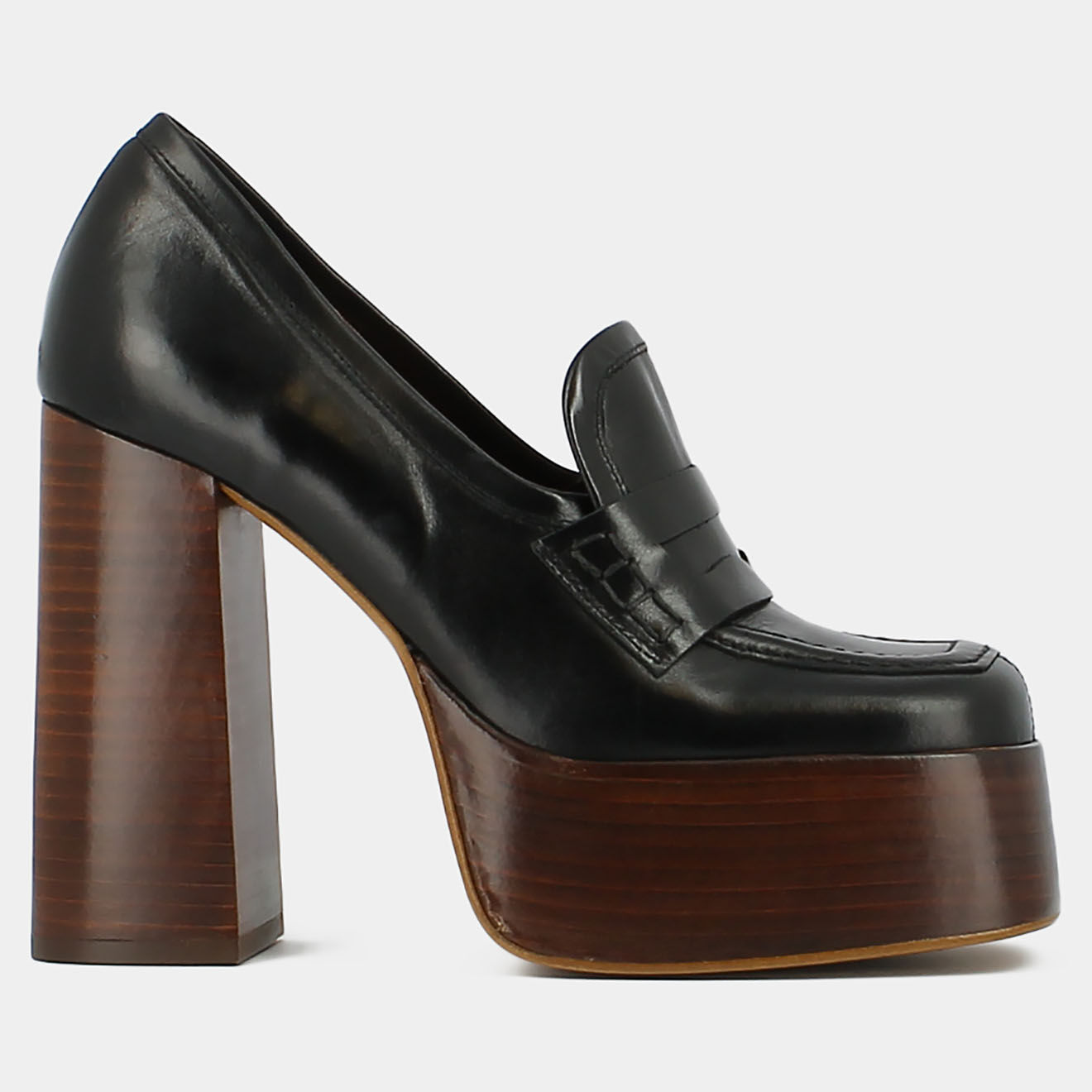 Jonak Mocassins en Cuir Backy noirs - Talon 11.5 cm
