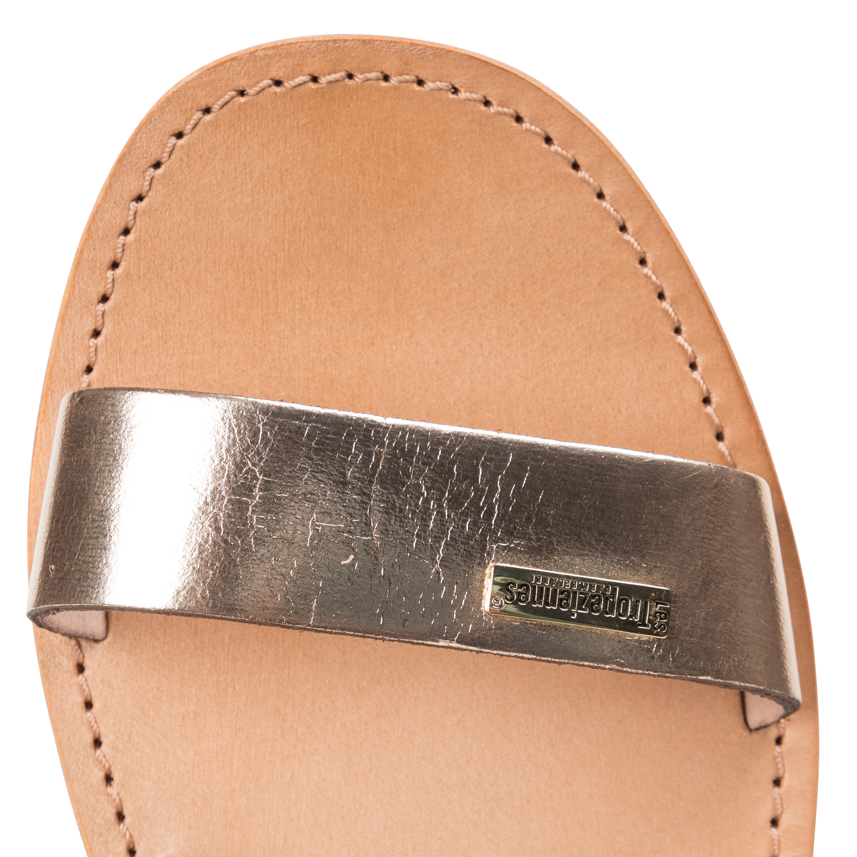 HOCEAN - Sandales spartiates en cuir | Doré