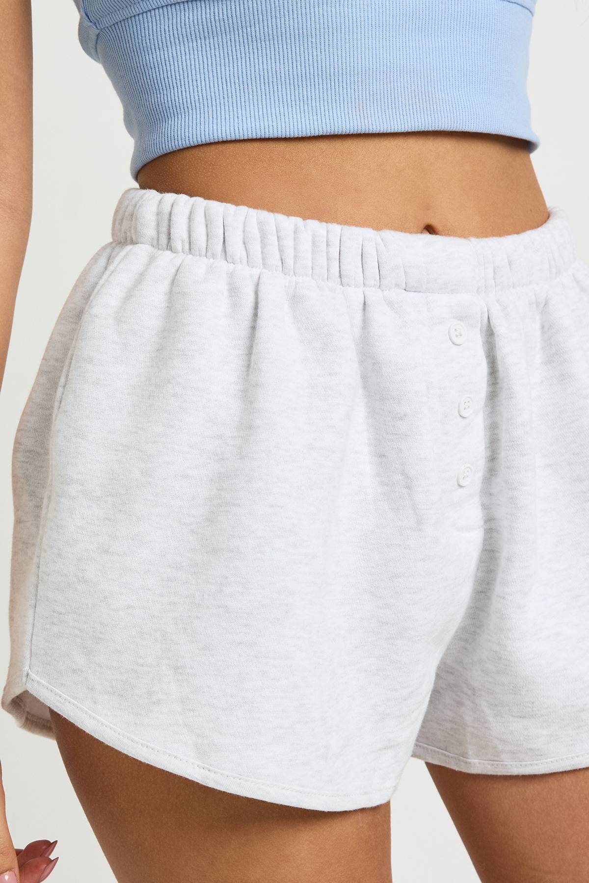 boohoo Short De Jogging Taille Mi-haute Avec Boutonnage Henley