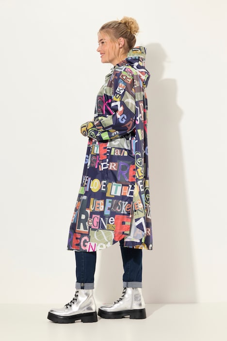Funktions-Regencape, Unisex, Print, Kapuze