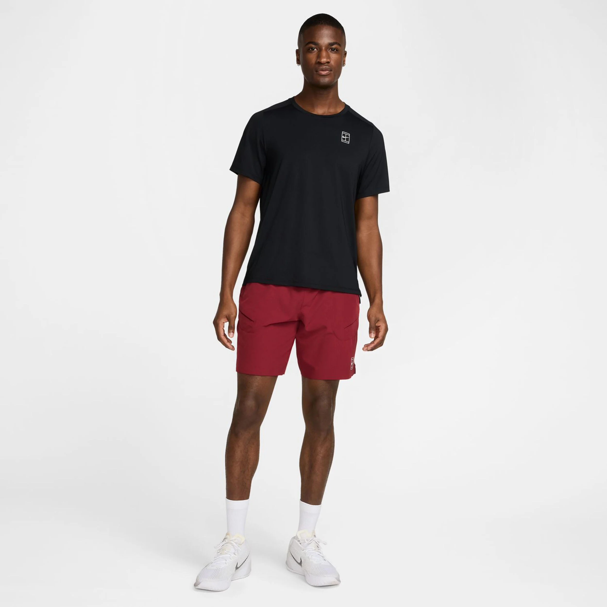 Nike Court Dri-Fit Advantage T-shirt Hommes - Noir , Blanc