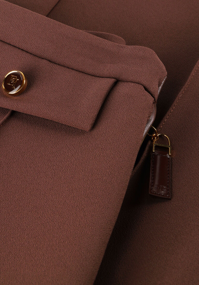 bruine elisabetta franchi wijde broek pants