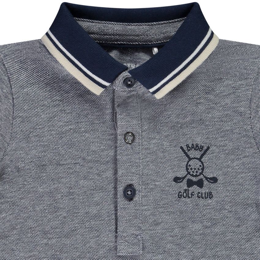 Polo manches courtes print golf pour bébé garçon - Bleu marine