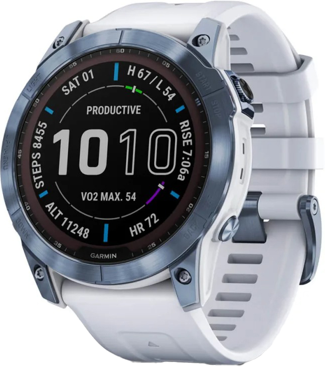 Fenix 7X Sapphire Solar Mineral Blue w/Whitestone Band