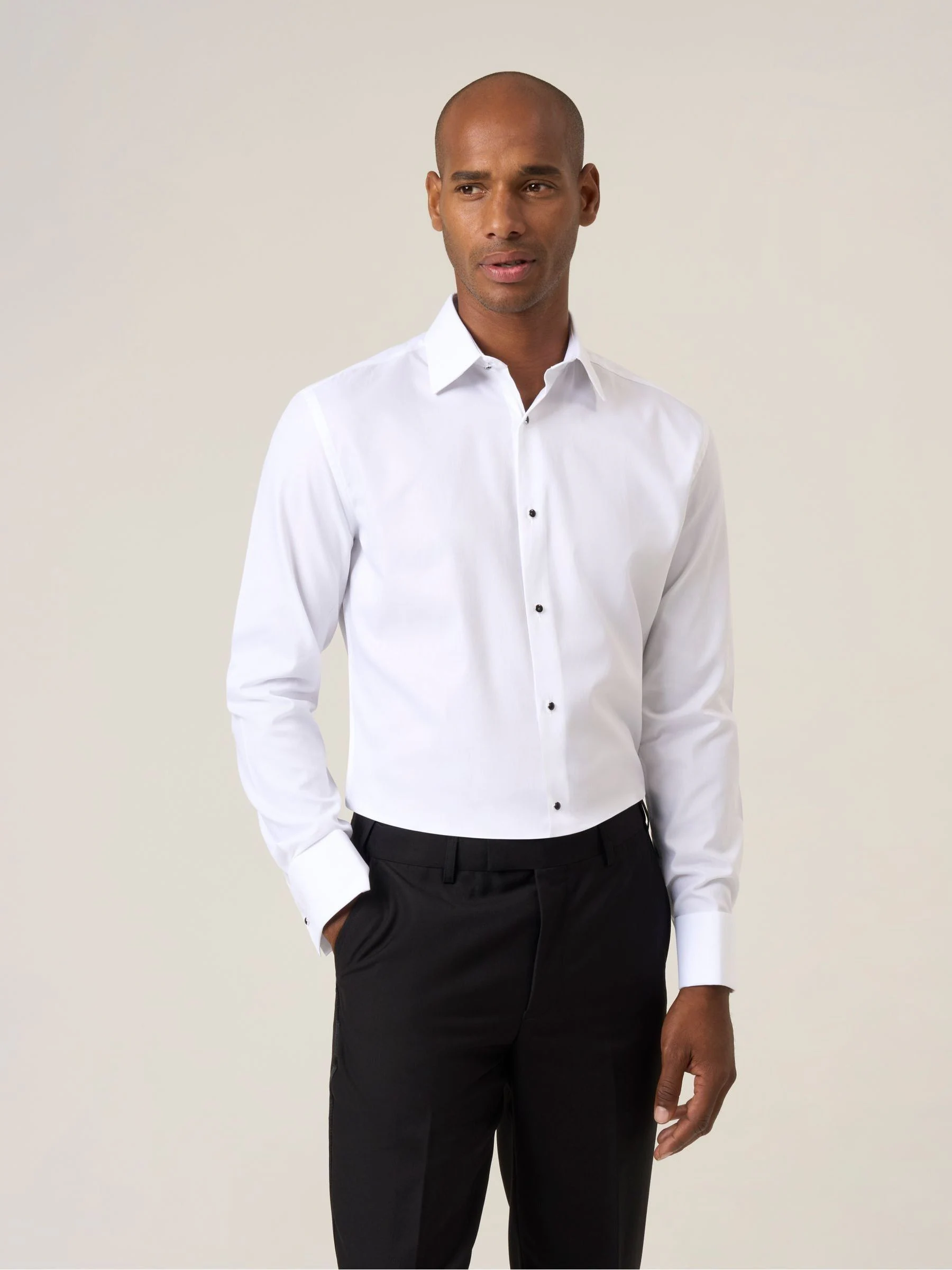 Wit - Smal - Skopes Luxury Formal Tailored Fit Dress Shirt