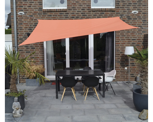 Rechthoekig terracotta zonnescherm met regenbescherming, 250x300 cm