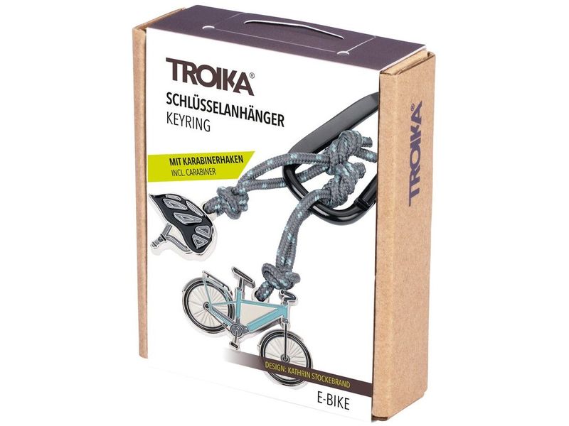 Troika Schlüsselanhänger E-Bike mehrfarbig Schlüsselanhänger mit Karabinerhaken
