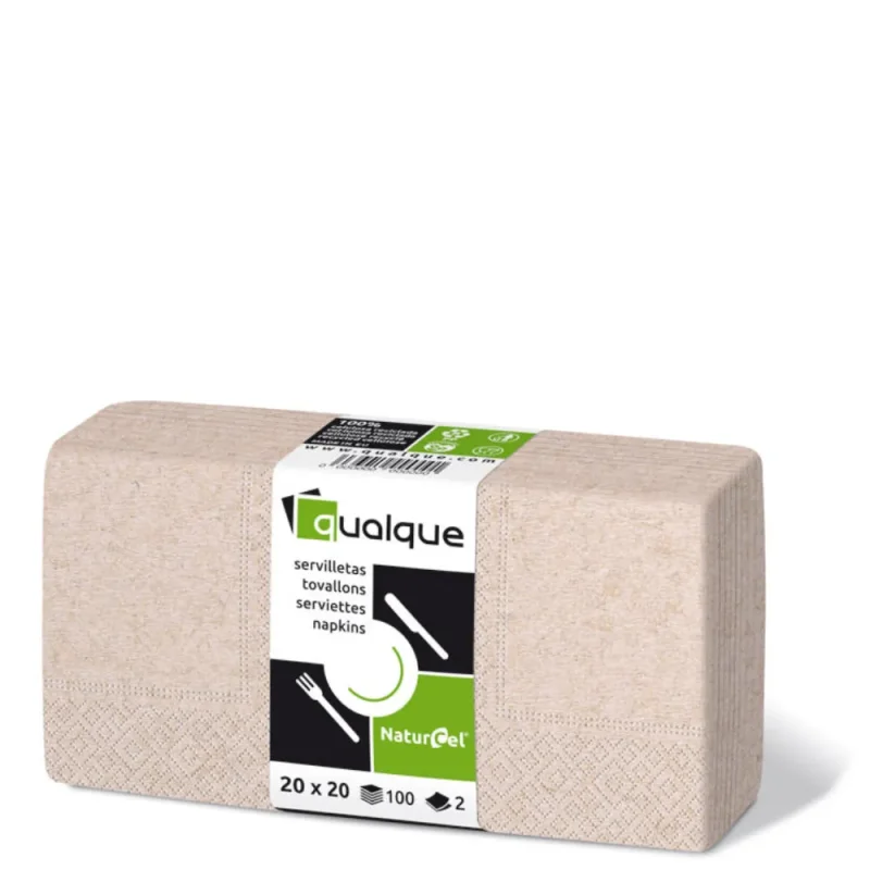 QUALQUE - Serviette de table ouate - 20x20 - Naturel - x6000