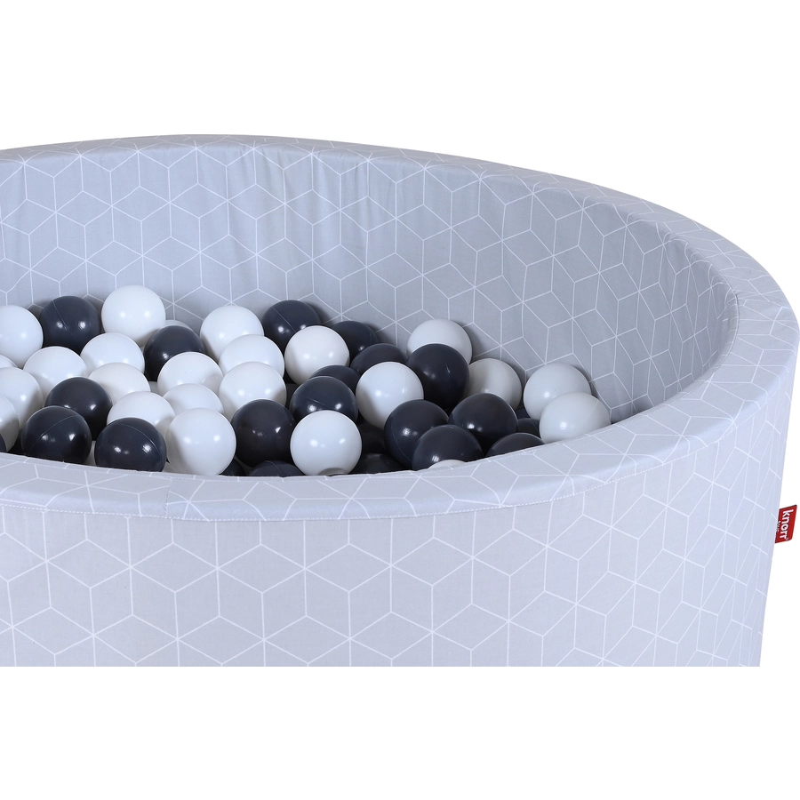 knorr toys® Bällebad soft - Geo cube grey - 300 balls greycreme grau