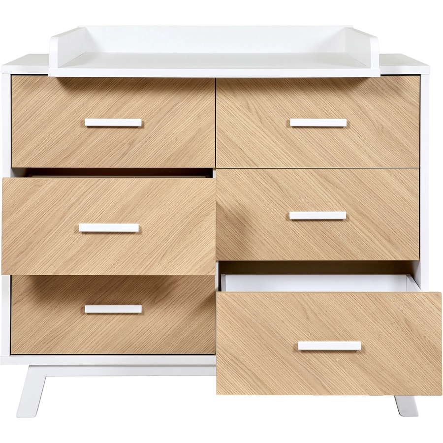 Schardt Wickelkommode Fishbone Vicenza Oak Weiß