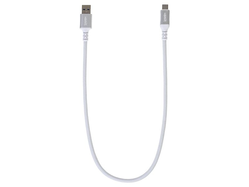 onit USB 3.1-Kabel USB A - USB C 0.5 m, Weiss Verbindungskabel mit geflochtener Nylonummantelung