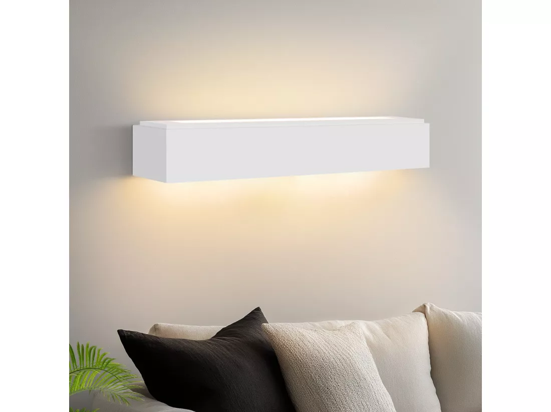 NETTLIFE Applique murale d'intérieur en plâtre blanc G9 moderne pour couloir, escalier, haut et bas