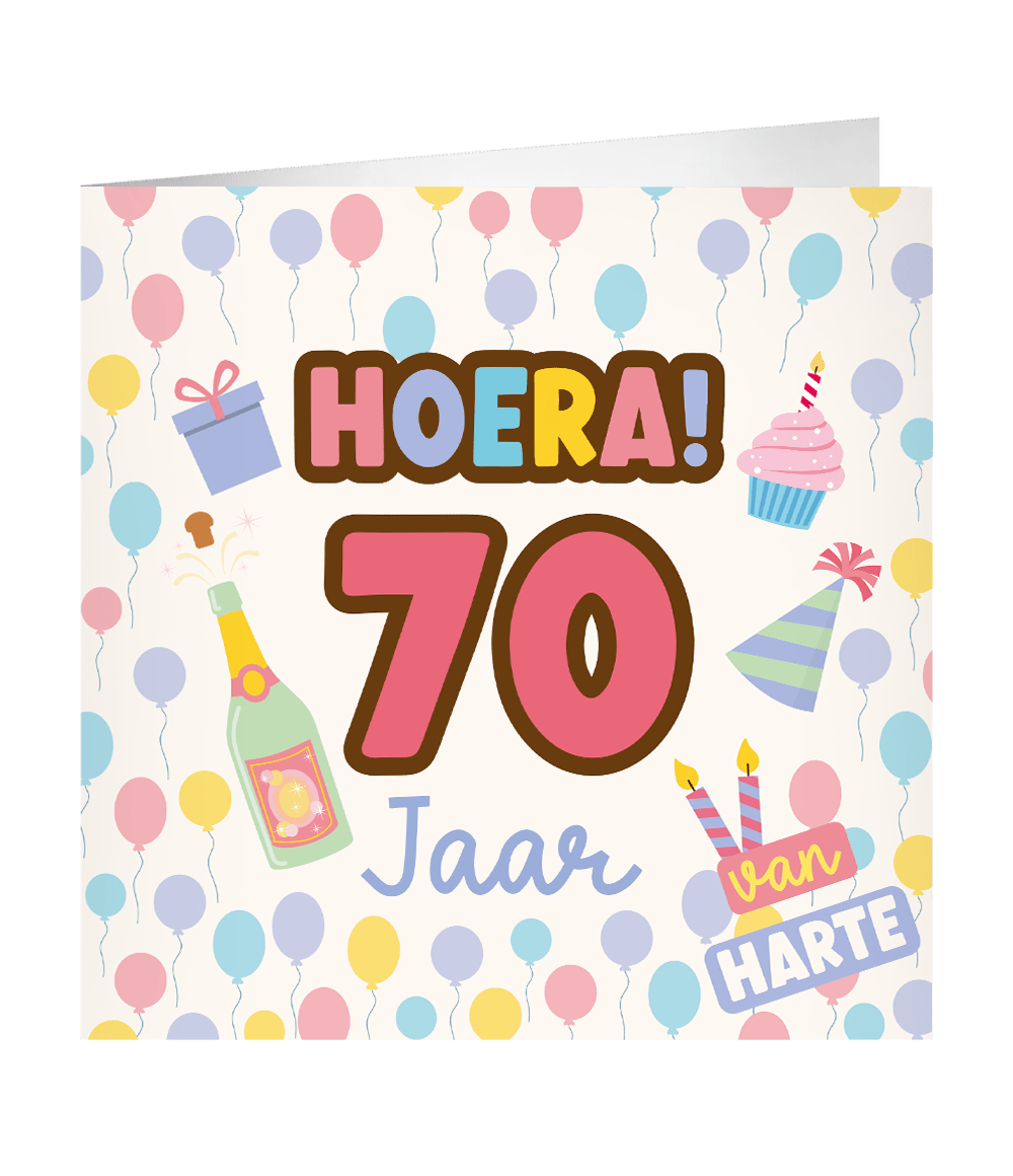 70 Jaar Wenskaart 23cm