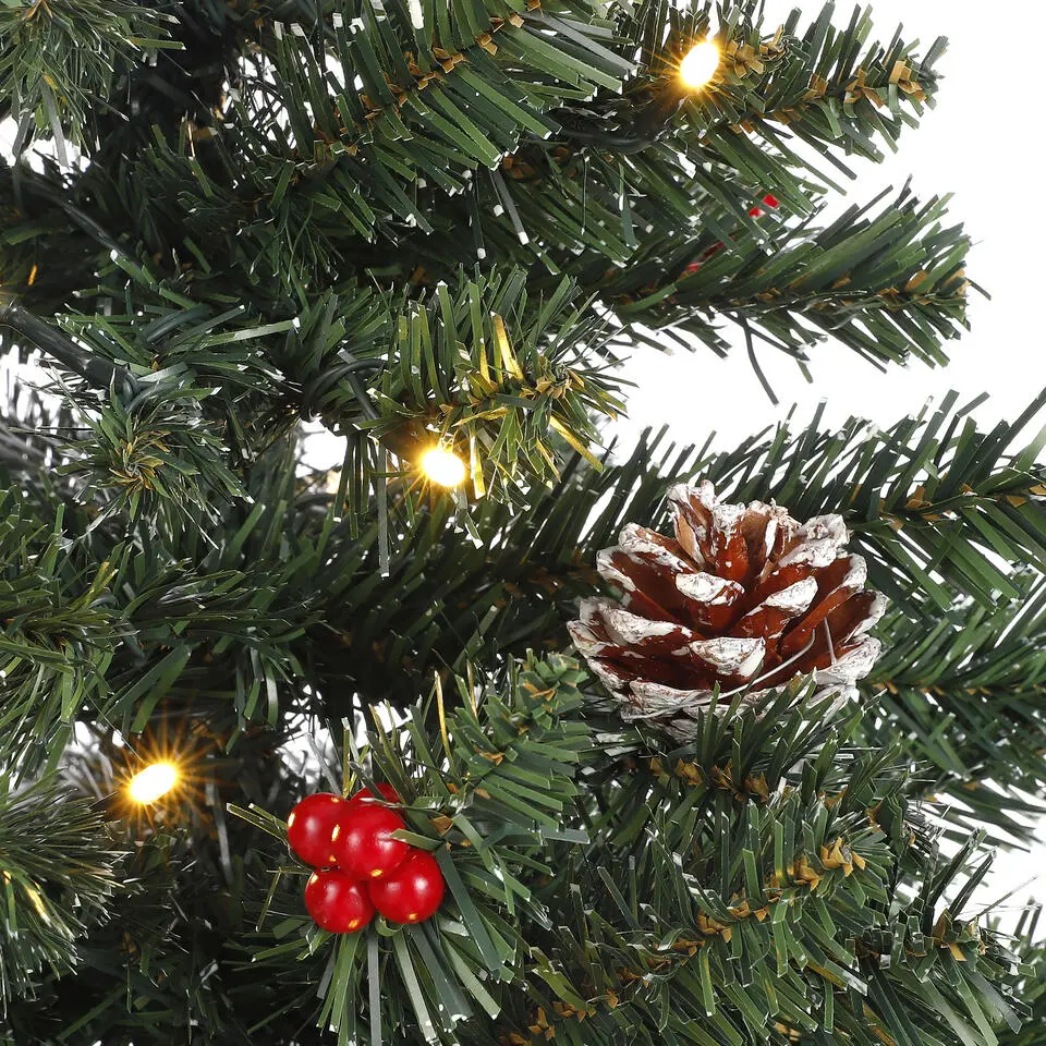 Black Box Trees Creston Set van 2 Kerstbomen en 1 Krans - LED - Groen