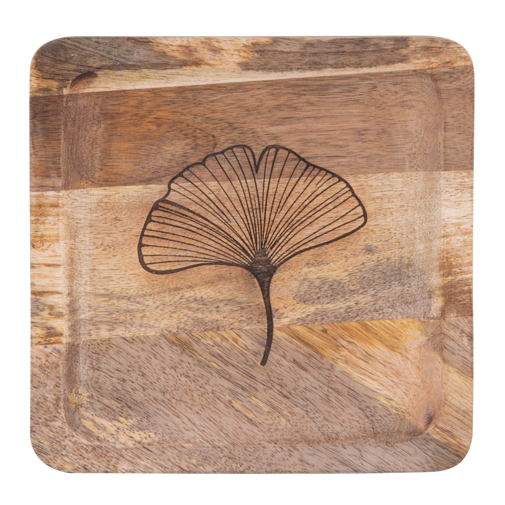Plateau carré Ginkgo 20,2x20,2 cm Table passion