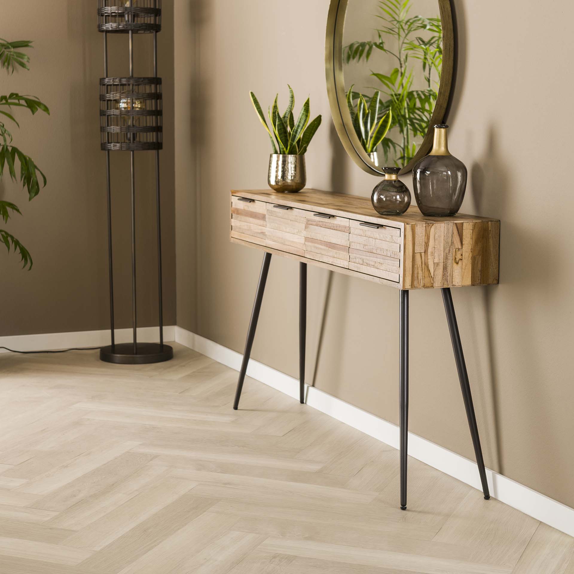 by fonQ  Dim Sidetable - B 120 cm - Teakhout