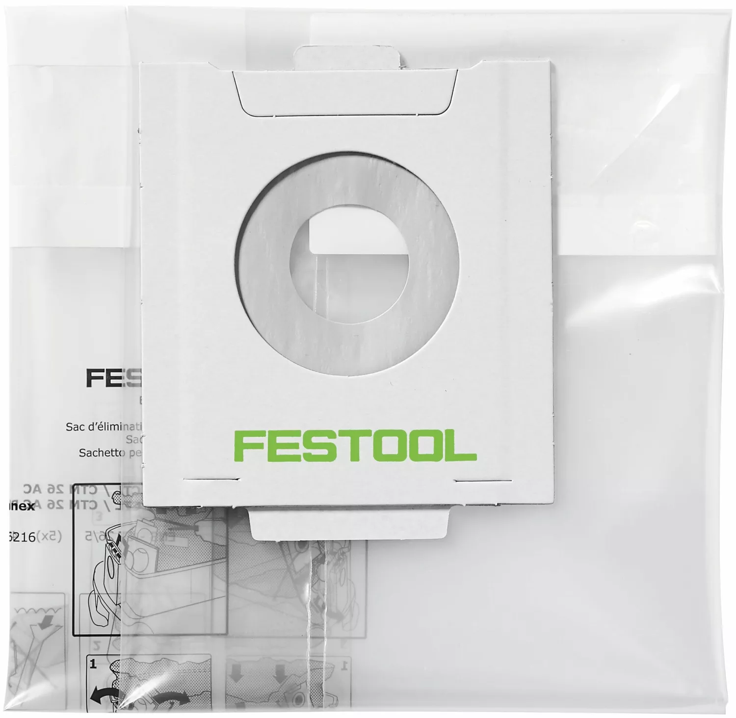 Festool 496216 ENS-CT 26 AC/5 Plasticfolie wegwerpstofzak voor CT 26 AC