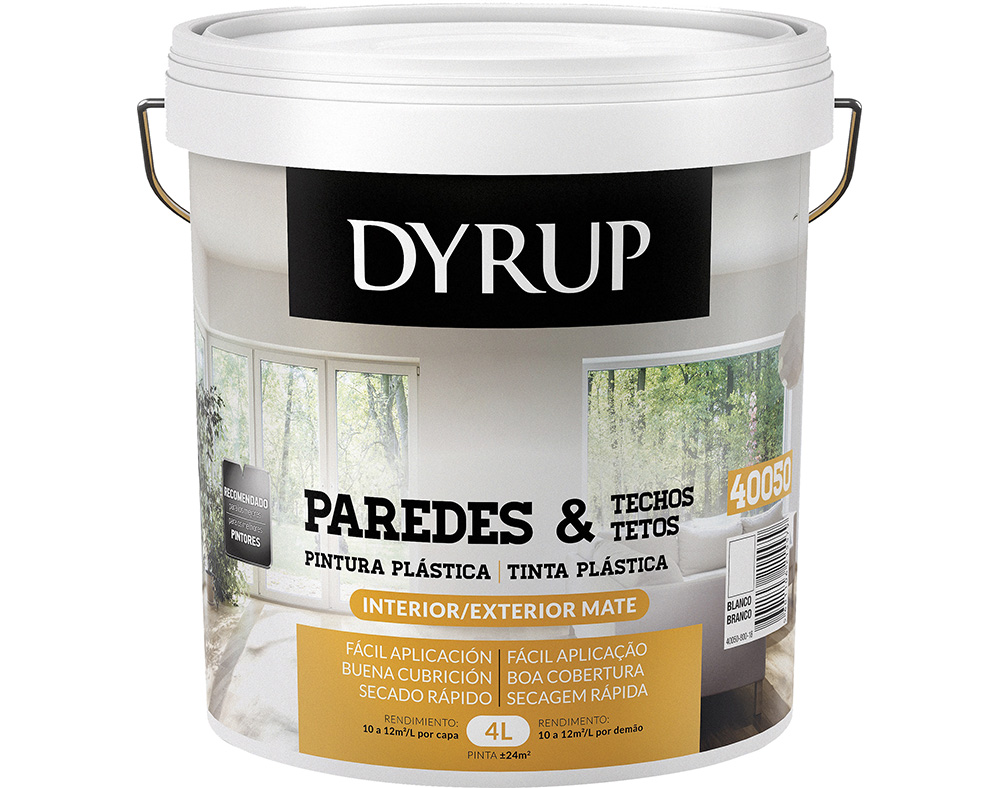 TINTA PLÁSTICA DYRUP PAREDES E TETOS EXTRA BRANCO 4L