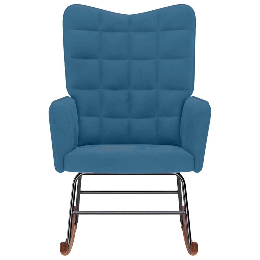 vidaXL Schommelstoel Blauw Bekleed met Fluweel