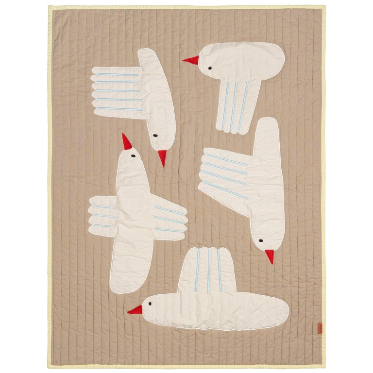 Ferm Living Bird Quilted plaid 80x110