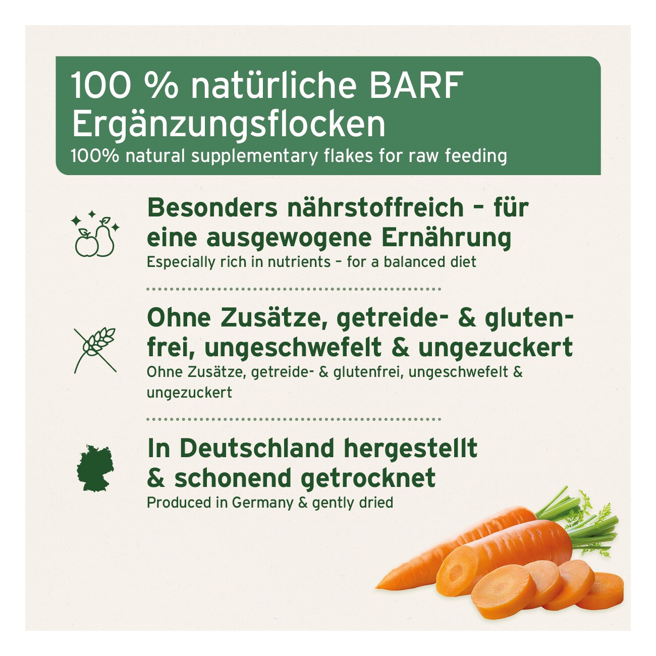 AniForte BARF- Line Karotten-Möhrenflocken 1kg