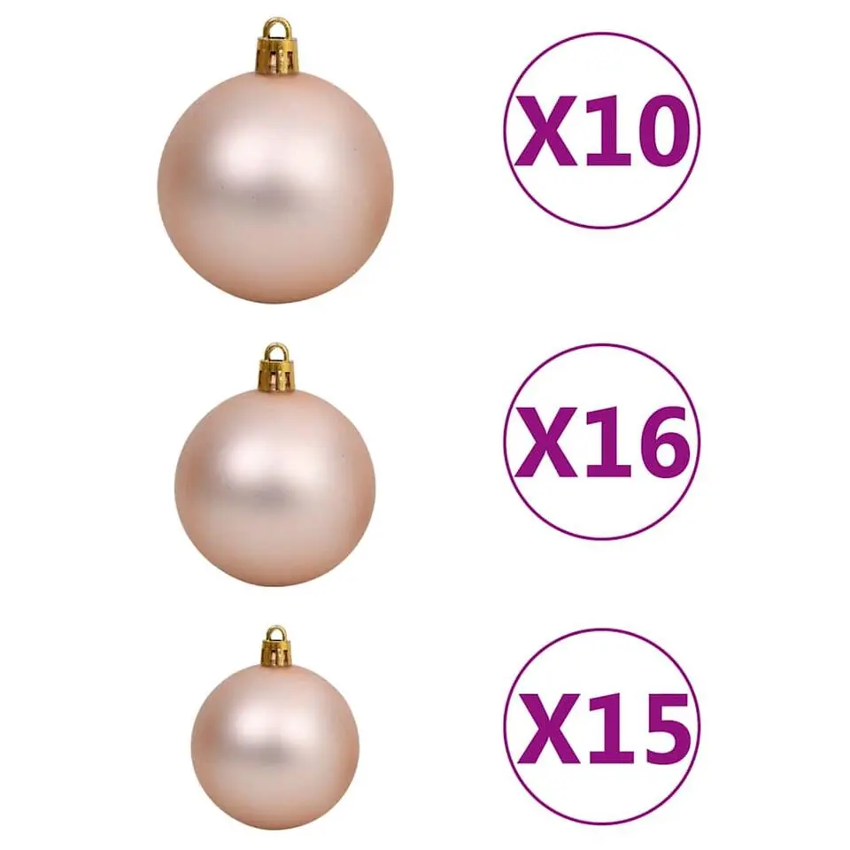 vidaXL Kunstkerstboom met verlichting en kerstballen L 240 cm wit