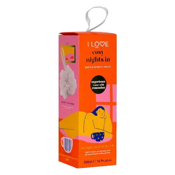 Eu AMO Noites Aconchegantes em Casa - Gel de Banho + Flor de Banho