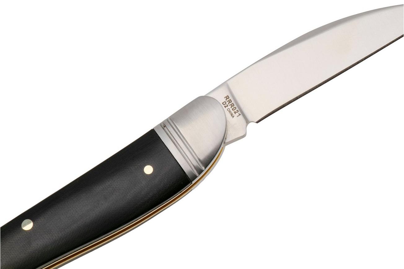 Rough Ryder Reserve Quillcliffe RRR021, D2, Black Micarta, slipjoint zakmes