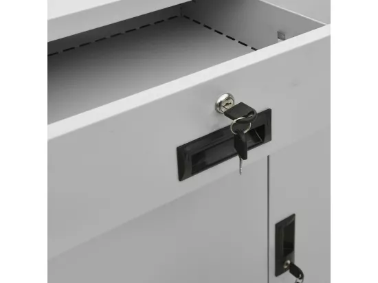 Armoire de bureau Gris clair 90x40x102 Acier 2