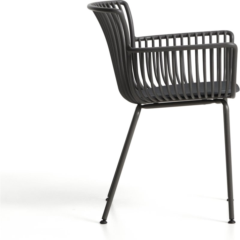 Chaise d’extérieur Surpika avec pieds en acier graphite