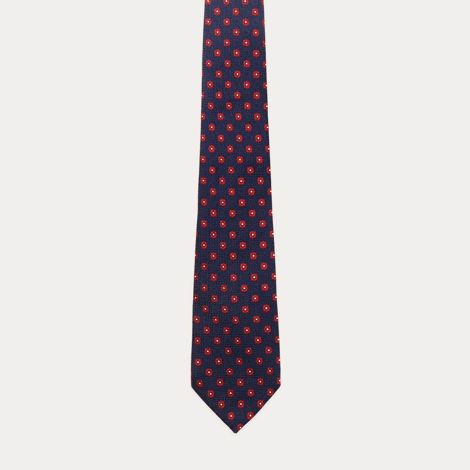 Navy tie with floral patterns