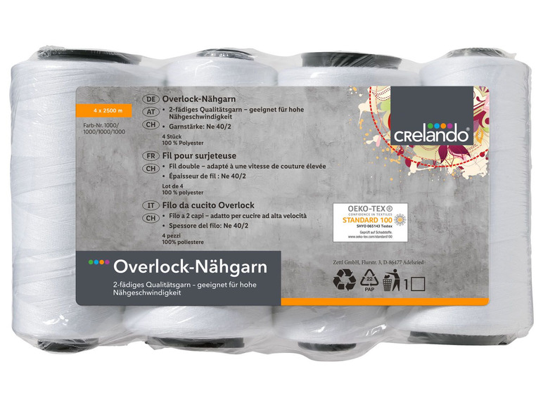 Overlocknaaigaren, set van 4