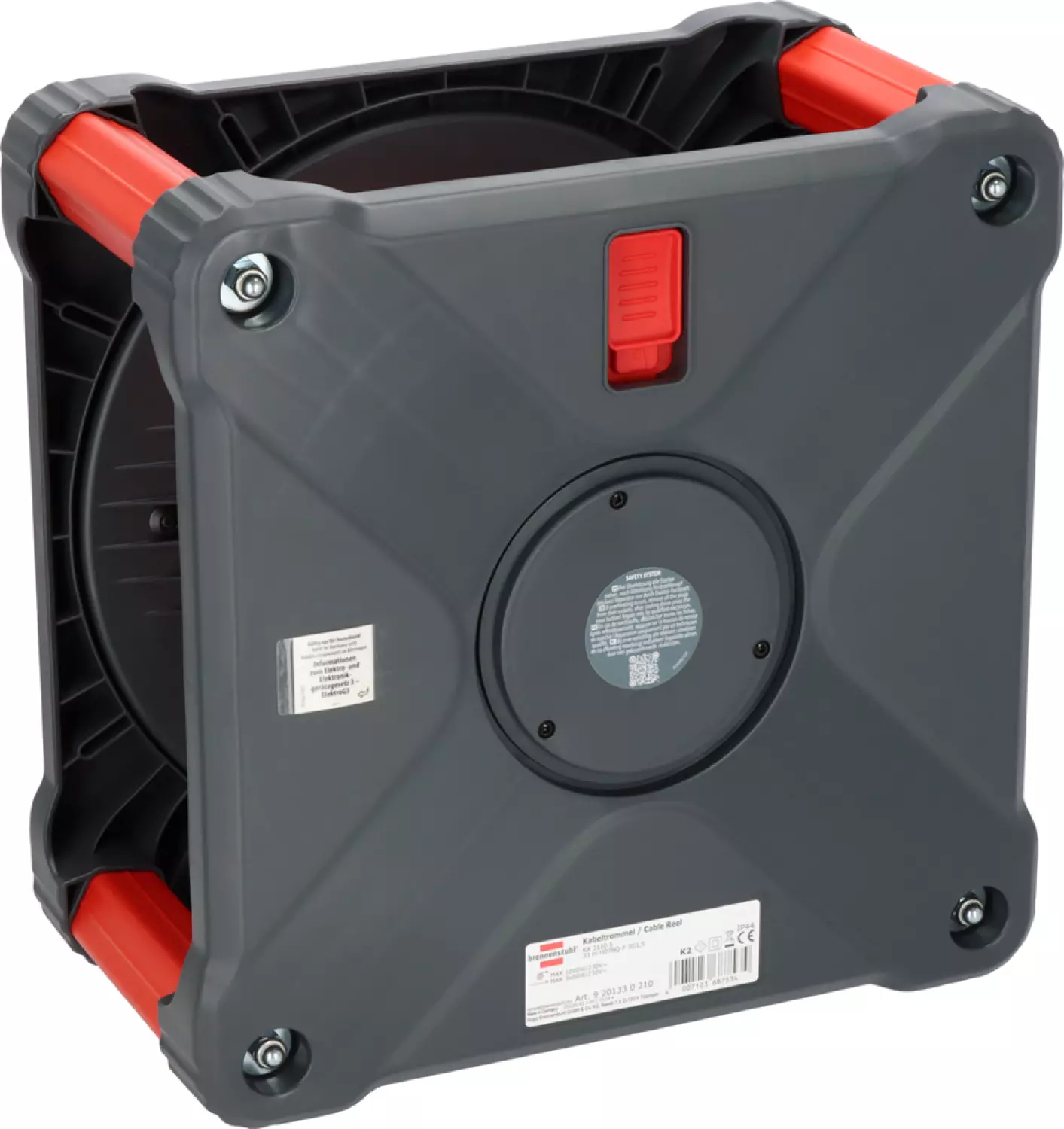 Brennenstuhl Professional KA 3110 Bouwplaats Cube 5-voudig kabelhaspel H07BQ-F 3G1.5 - IP44 - 33m - Rood