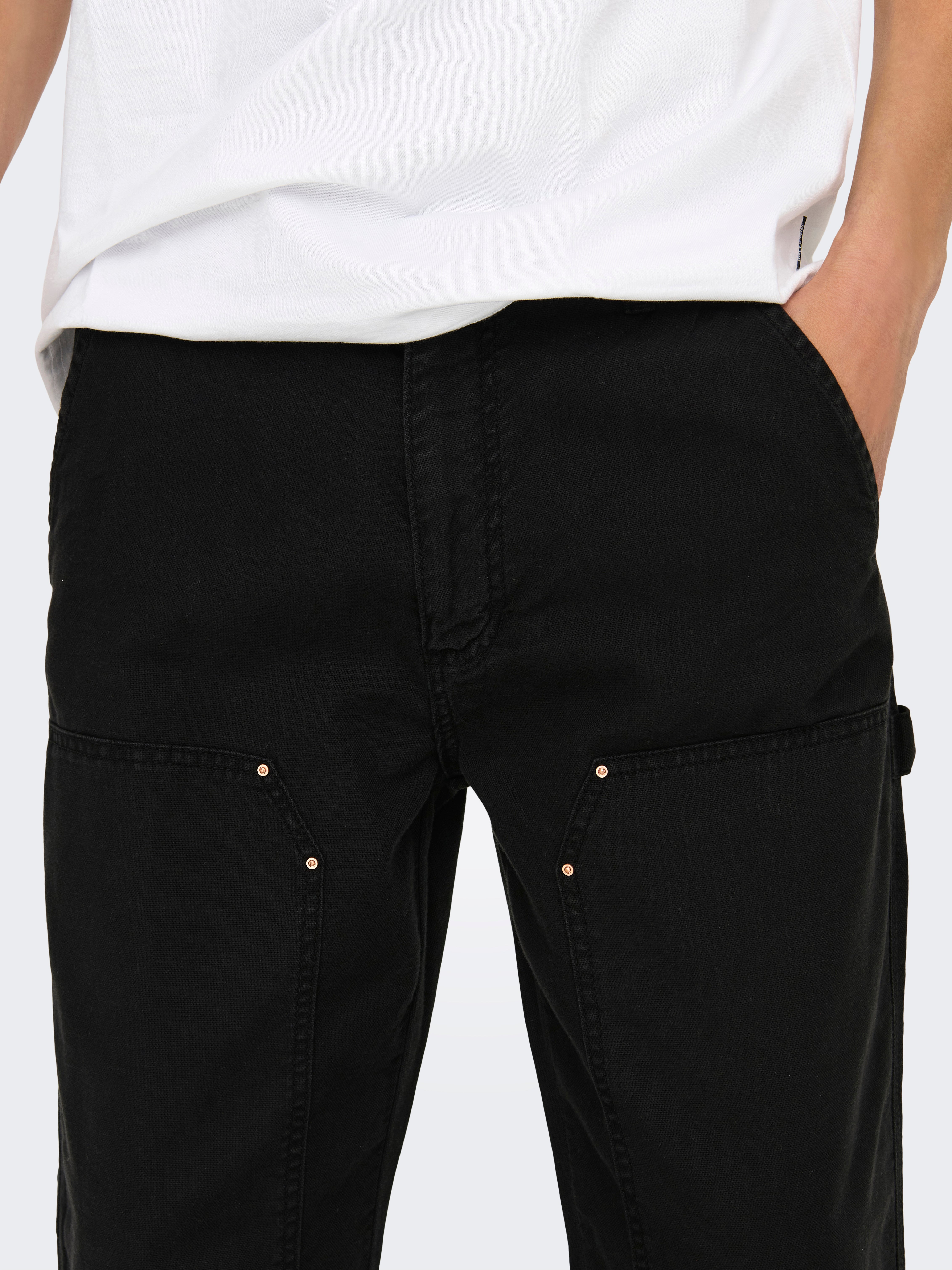 ONSFADE Locker geschnitten Hose mit weitem Beinschnitt Black