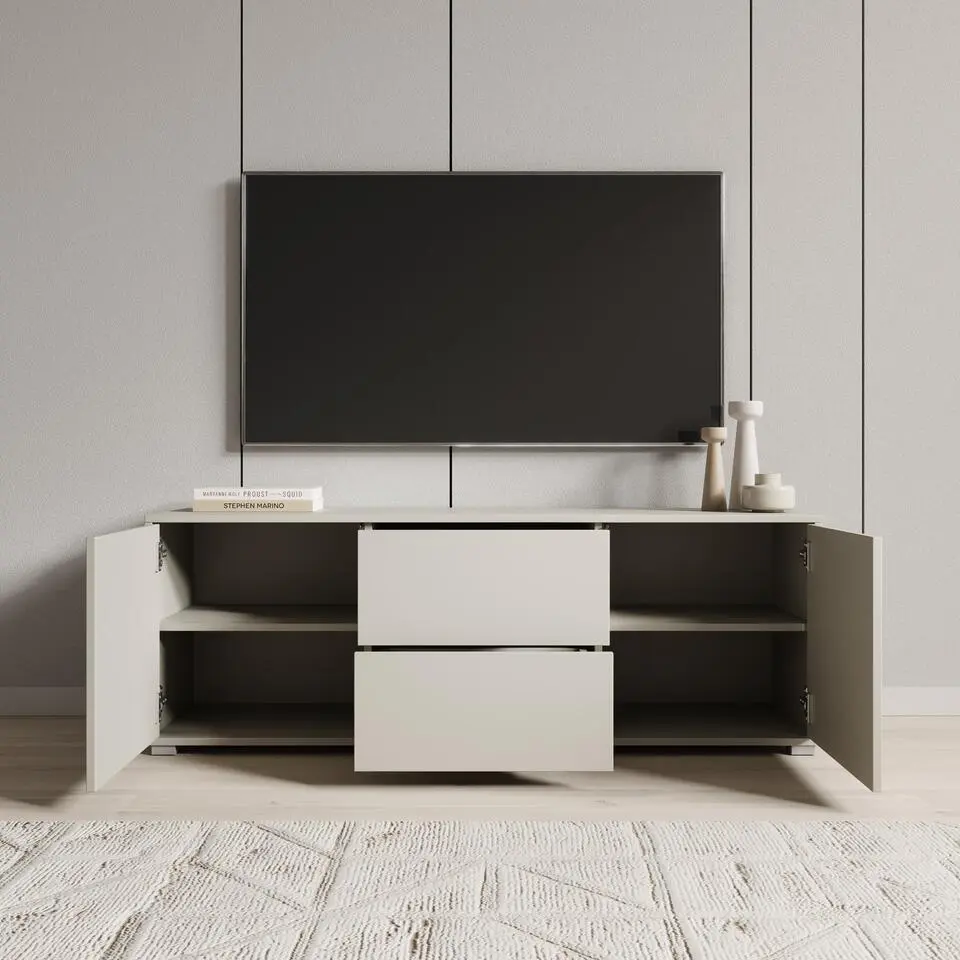 Meubella - TV-Meubel Gideon - Beige - 141 cm