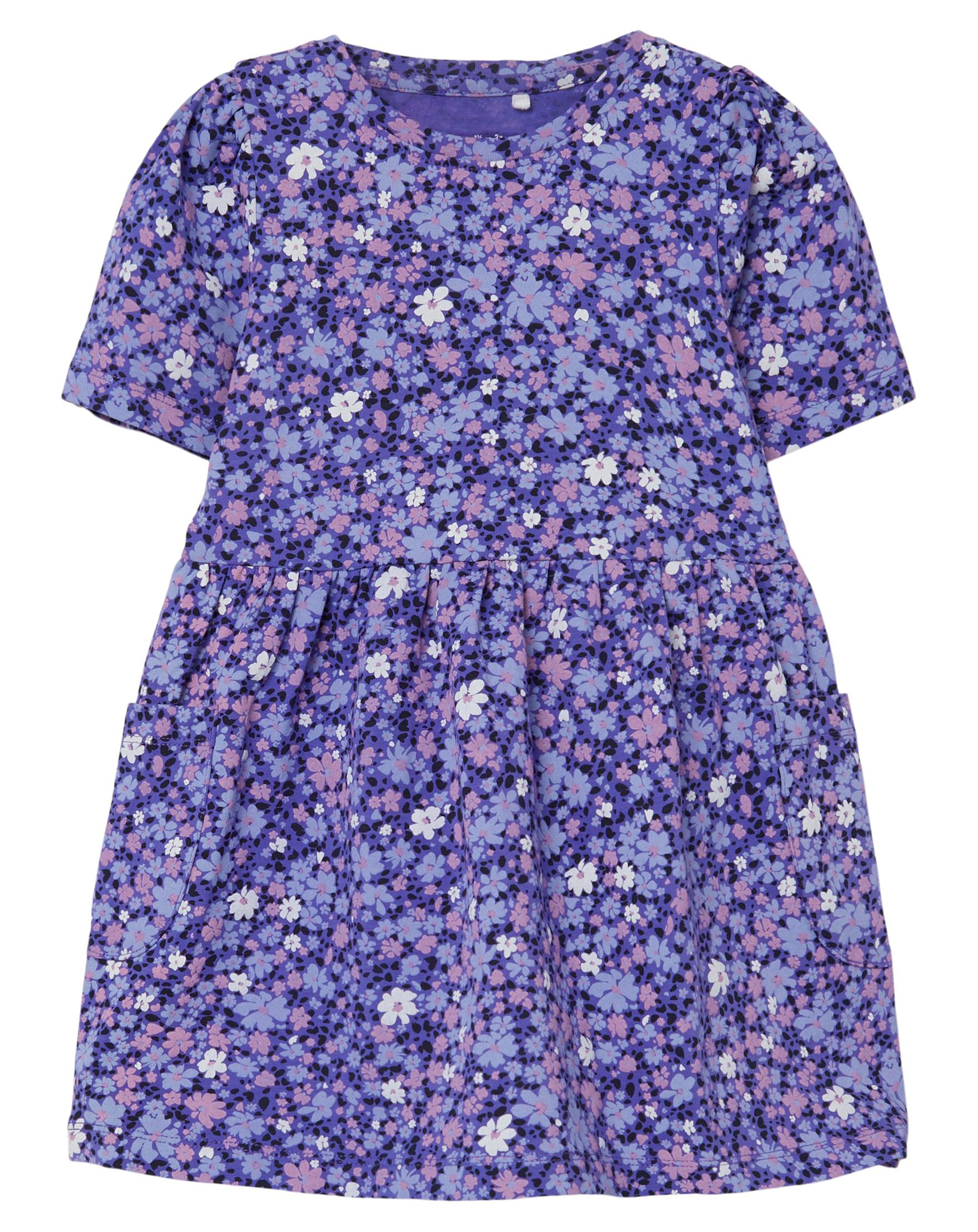 Kurzarmkleid NMFFANN geblümt in purple opulence
