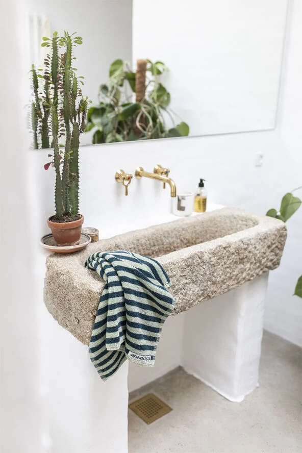 Bongusta Naram Wash Cloth Sea foam & deep teal
