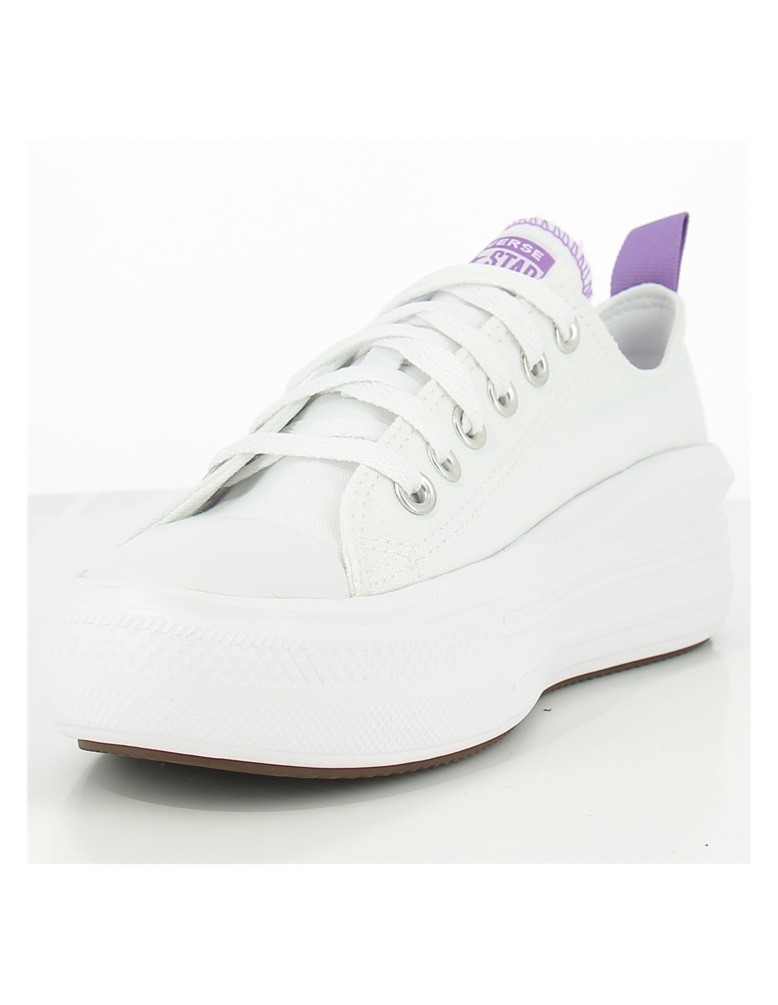 converse sneakers compensées basses femme ctas move ox blanc mauve