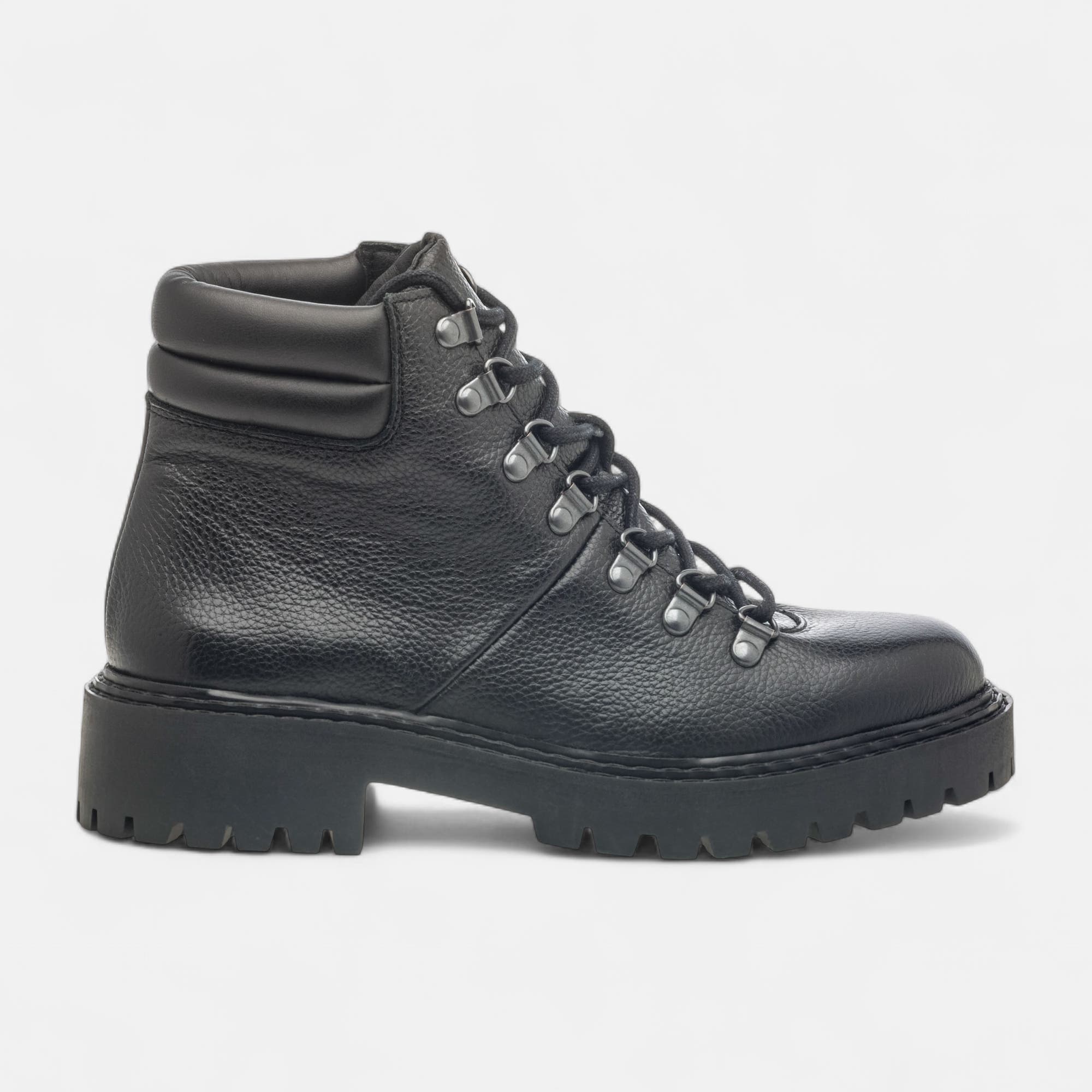 Bottines à lacets Femme en cuir noir
