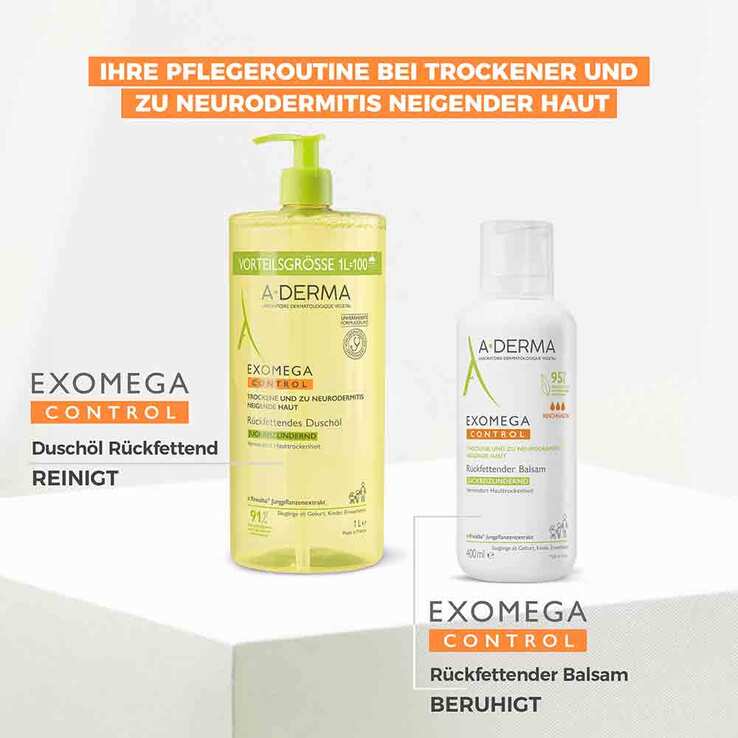 A-Derma Exomega Control Duschöl rückfettend, 1 l