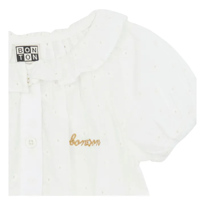 Bonton Barboteuse Ajourée | Ecru