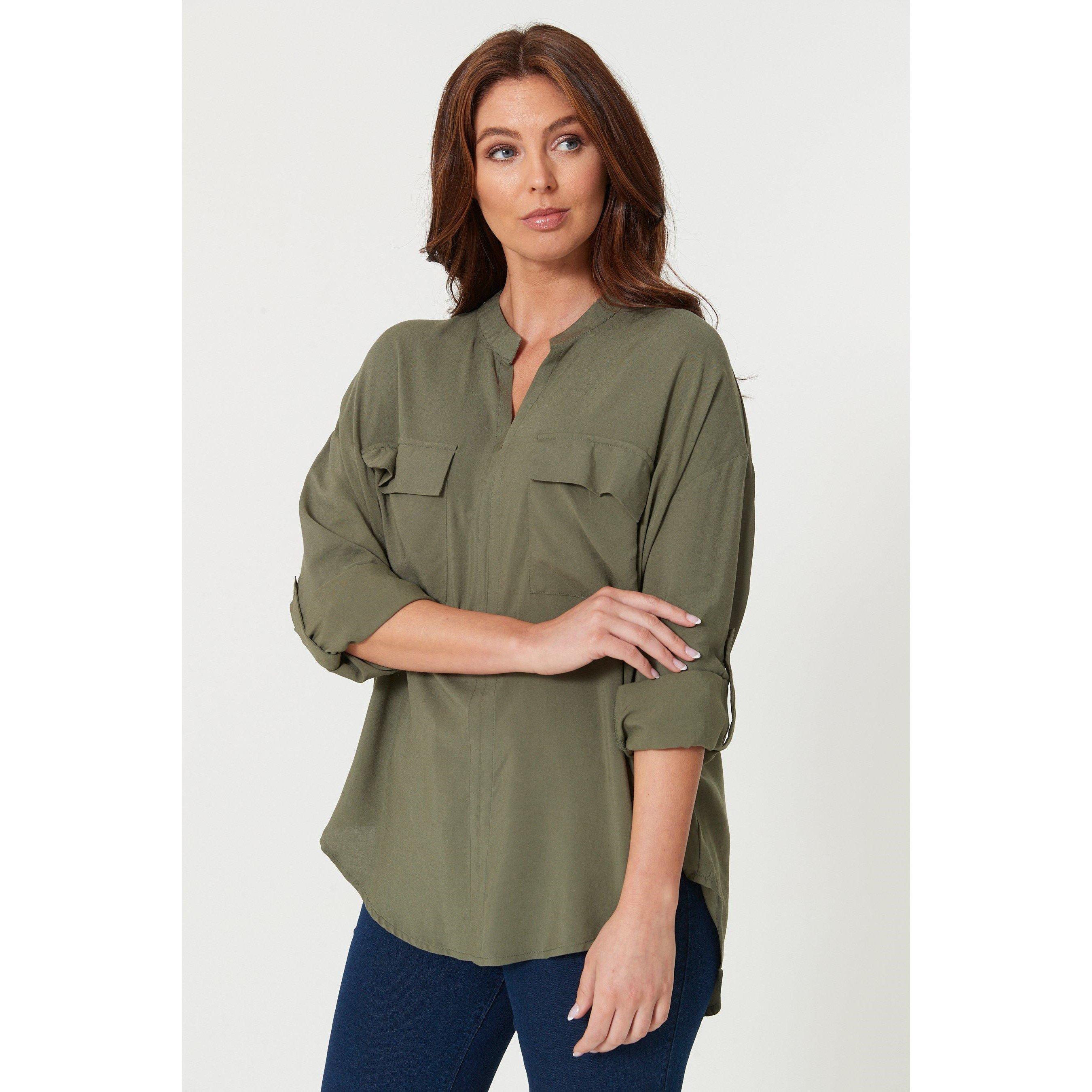Be You Ladies Utility Pocket Blouse
