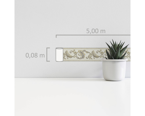 Rand 36914-2 zelfklevend ornament zilver goud 5 m x 8 cm