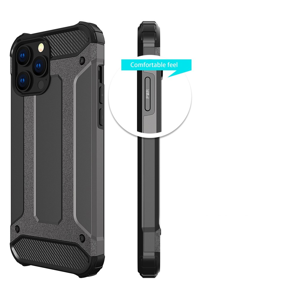 iPhone 14 Pro Outdoor Hybrid Hardcase Hülle - Dunkelblau / Schwarz