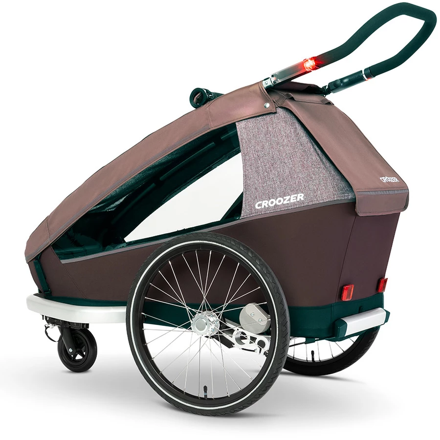 CROOZER Kinderfahrradanhänger Kid Vaaya 1 Blossom Red inklusive Jogger-Set