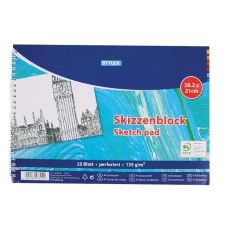 Stylex Skizzenblock DIN A4, 25 Blatt, 140g