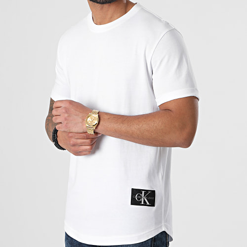 Tee Shirt Oversize Badge Turn Up 5319 Blanc