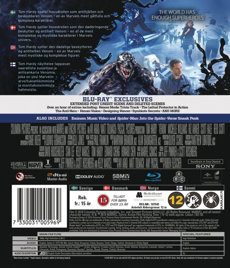 Venom 1 - Blu-Ray