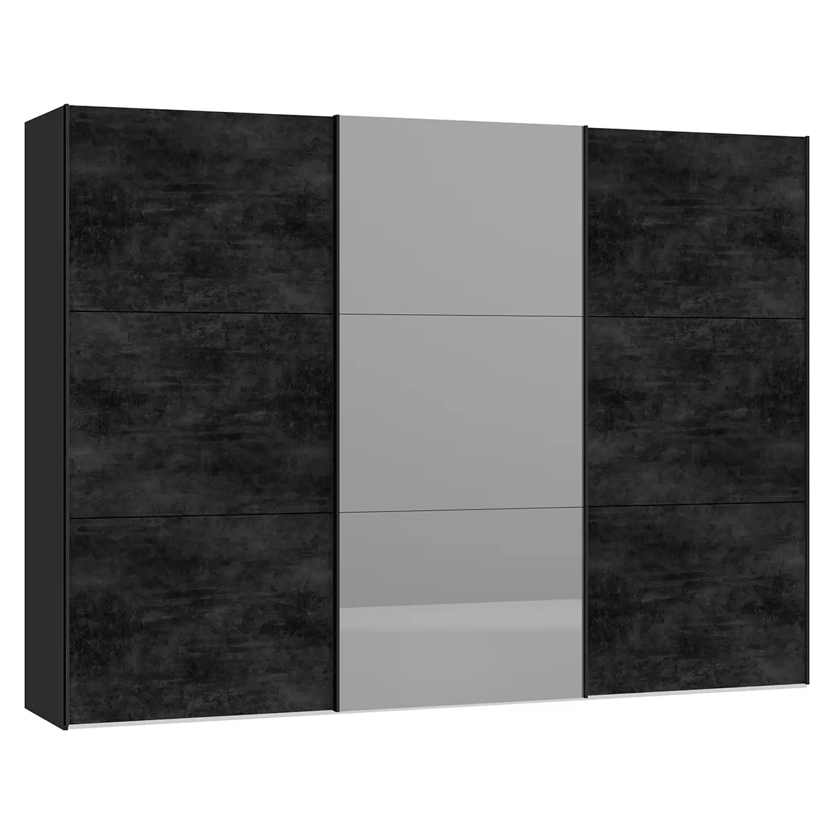 Schwebetürenschrank 3-trg. Montreux graphit,schwarz